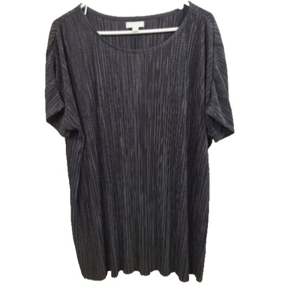 14th & Union Womens Top Size 3X Black Pleated Dolman Sleeve Textured Minimalist